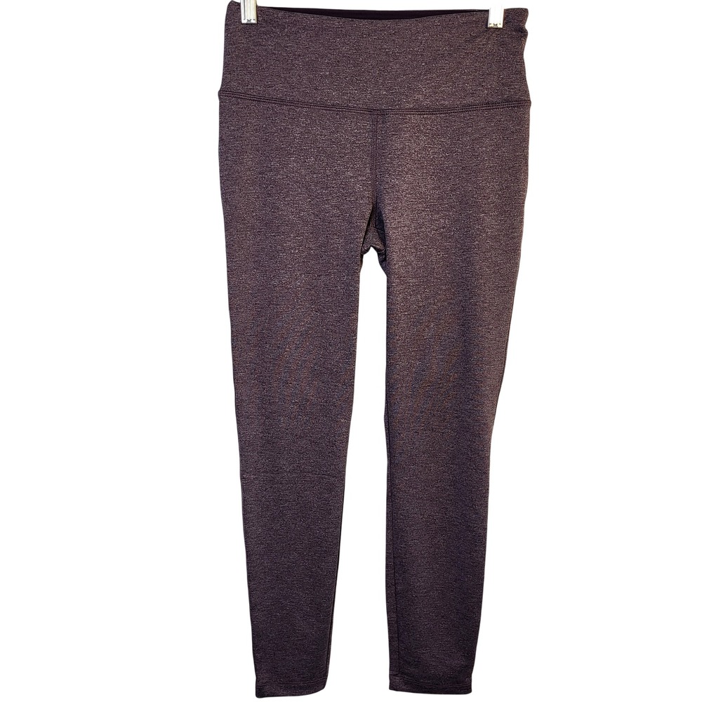 Vogo Athletica Womens High Rise Space Dye Leggings Heathered Plum Purple Size S